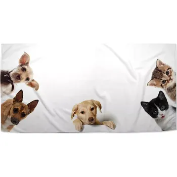 Osuška Sablio Ručník Štěňátka a koťátka - 50x100 cm