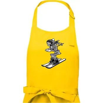 Kuchyňská zástěra Ski kostra - Dámská zástěra na vaření - Univerzální velikost ( Žlutá )