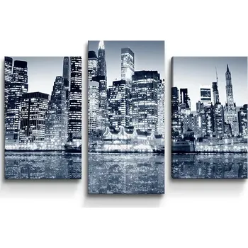 Obraz Sablio Obraz - 3-dílný Noční New York - 75x50 cm