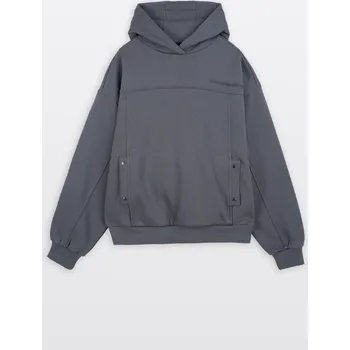 Chlapecké oblečení Reporter Young | Chlapecká šedá zateplená mikina BOXY s kapucí, členícími švy a kapsami na patentky - Barva ŠEDÁ, Velikost 182 253-0551B-38-130-1