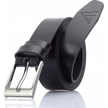 Opasek Módní, jemný Kožený opasek černý, pánský - ke kalhotám