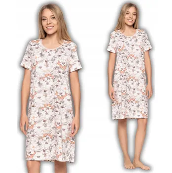 Dámská noční košile Dámská NOČNÍ KOŠILE , krátký rukáv, květinový vzor MORAJ , pohodlná, 3XL