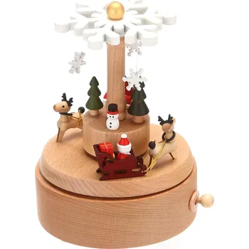 hrací skříňka Dřevěná natahovací Hrací Skříňka pro vánoční hračka