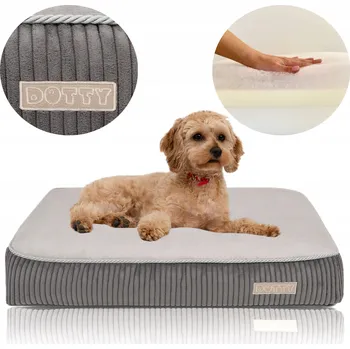 Pelíšek pro psa Ortopedické Pelíšek pro psy Premium DOTTY Matrace potah s paměťovou pěnou, šedá