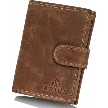 Peněženka Arius peněženka z pravé kůže hnědá - muž