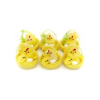 Velikonoční dekorace VELIKONOČNÍ dekorace do hnízda KUŘE slepička x2