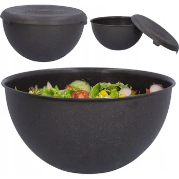 Kuchyňská plastová mísa s víkem 6l bio hnědá velká 29 cm