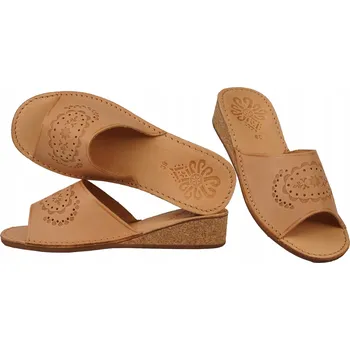 Dámské pantofle Pantofle na klínku 3,5 cm Kožené pantofle na klínku Kůže Jucht 37