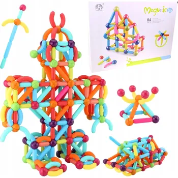 ostatní stavebnice SADA MAGNETICKÝCH 3D STAVEBNICE puzzle STAVEBNICE VZDĚLÁVACÍ 84 dílků