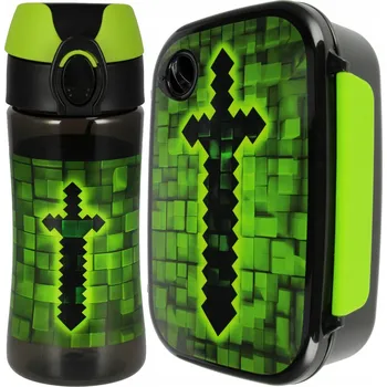 Svačinový box Sada lahev na pití na vodu svačinový box obědový box PIXEL