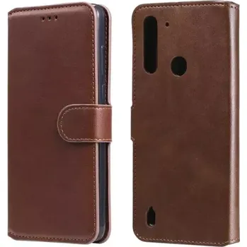 Pouzdro na mobilní telefon TT-TopTechnology Pouzdro Motorola Moto G8 Power Lite hnědé, brown, model knížka, materiál syntetická kůže