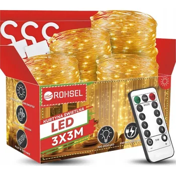 Vánoční dekorace SVĚTELNÝ ZÁVĚS LED VÁNOČNÍ 3x3m, 300 LED DIOD, GIRLANDA, DEKORACE NA STROMEČEK