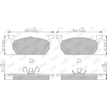 Brzdový systém Sada brzdových destiček, kotoučová brzda JURID 573833J