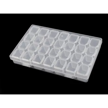 Úložný box Plastový box / zásobník 28 dóziček Varianta: 2 transparent, Balení: 1 ks