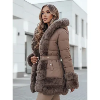 Dámská zimní bunda CITYGLANCE Dstreet TY5045 s kapucí Barva: Zelená, Velikost: XL