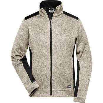 Dámská móda James&amp;Nicholson Dámská fleecová mikina JN861 Stone Melange-Black L