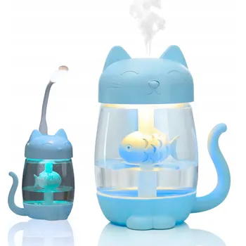 Zvlhčovač vzduchu RŮŽOVÝ Zvlhčovač Vzduchu pro Aromaterapii KOČKA + 3 náplně