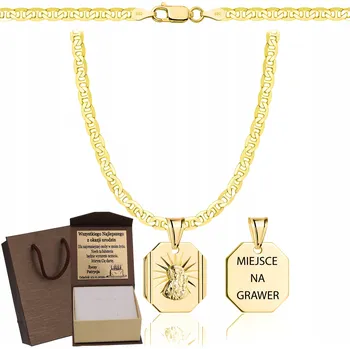 Řetízek Zlatý PLNÝ pánský ŘETÍZEK vzor PANCR s medailonkem, ryzost 925/585 + GRAVÍROVÁNÍ DÁREK
