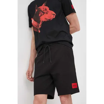 Pánské kraťasy Bavlněné šortky HUGO Diz222 50466196 černá 99X, vel. XL