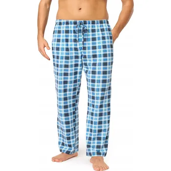 Pánské pyžamo Pánské pyžamové kalhoty Pánské pyžamo BAVLNA Dlouhé Kapsy Modrá XL