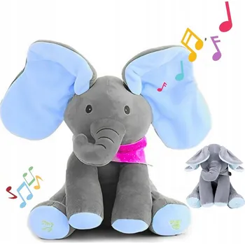 plyšák Plyšová Hračka hrající slůně zpívající hýbe ušima