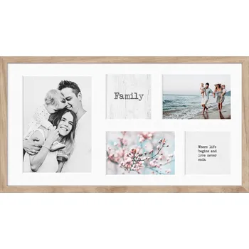 Digitální fotorámeček Styler, Rámeček na 5 fotografie Kyoto s bílou paspartou 27 x 51 cm béžový - Formadore