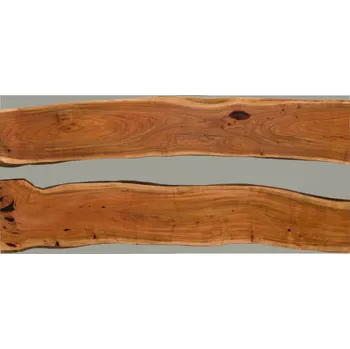 Jídelní stůl Jídelní stůl akácie s epoxidovou pryskyřicí 220x100x76 přírodní lakovaný / epoxidový šedý rovný okraj EPOXY 3