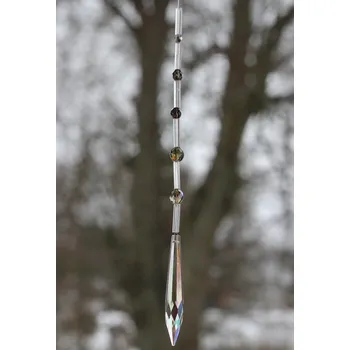 JoyKa Světelný Zářič Křišťálový - Perleťový Rampouch, Český skleněný Lapač Slunce 3771 (Česká Ruční Tvorba z Podkrkonoší - Každý kousek originální)