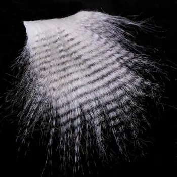 Hends Grizzly Feathered Furabou White Black Striped