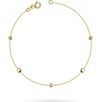 Náramek ZLATÝ CELEBRITNÍ NÁRAMEK se ZIRKONY, ryzost 585