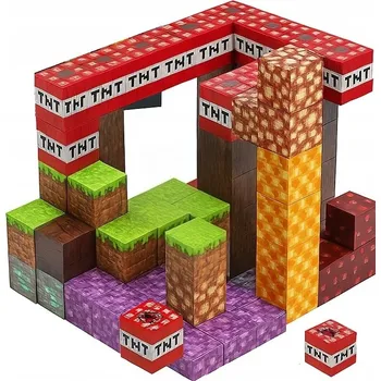 ostatní stavebnice STAVEBNICE KOSTKY ŠESTIHRANY 120 DÍLKŮ VE 2 FIGURKÁCH + DEDIKOVANÉ KARTONKY