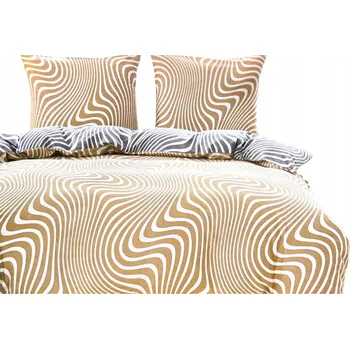 Povlečení Exkluzivní žluté povlečení s bílými pruhy Cotton World 100% bavlna 200x220