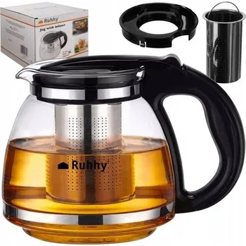 Konvice na čaj Skleněná konvice na čaj s louhovacím sítkem + Velká vložka s louhovačem 1,8 l Sklo