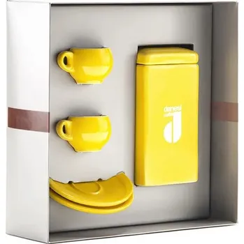 Danesi Duo Plus Set Yellow - Darková Kazeta Káva 250 g + 2 šálky a 2 podšálky - žlutá