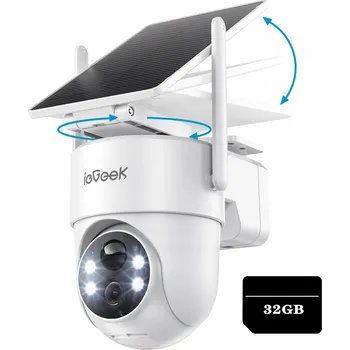 IP kamera SOLÁRNÍ WIFI KAMERA 2K SMART VENKOVNÍ OTOČNÁ IP BEZDRÁTOVÁ S ALARMEM A 32G KARTOU