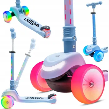 Koloběžka Tříkolová balanční koloběžka skládací nastavitelná Kola duha LED 7 barev