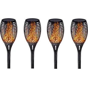 Nástěnné svítidlo LED světlo LEDSolar 96 solární venkovní hořící louč pochodeň 4 ks, 96 LED, bezdrátové, iPRO, 1W, teplá