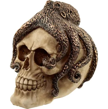 Obraz Ozdobná Lebka s Chobotnicí z bronzu