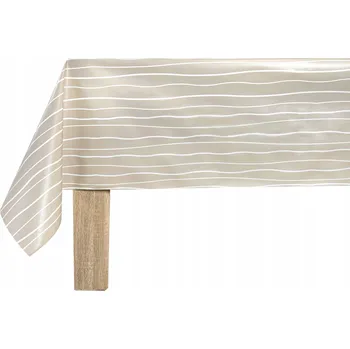 ubrus Obrus Plamoodpudivý Ozdobný Elegantní Ubrus s Vzorovanou Lícovou Stranou na Vláknině - Béžové Linie