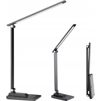 Lampička Lampa Biurkowa LED 500 Lumenów s Nastavitelnou Intenzitou Světla ČERNÁ