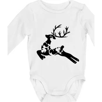 Dětská móda Laň z listů - Body kojenecké s dlouhým rukávem - Dlouhý r. do 3 měs ( Bílá )