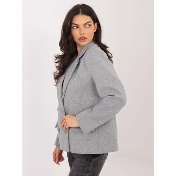 Dámský kabát Šedý dámský kabát RUE PARIS černá | šedá 3501700
