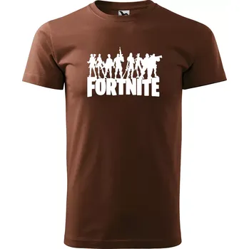 Sablio Tričko s potiskem Fortnite Team 2 - hnědé 4XL