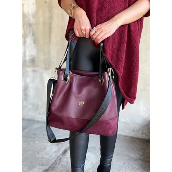 GROSSO Bordová kabelka přes rameno