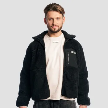 Pánská móda GymBeam Sherpa Jacket Black M černá
