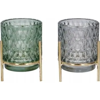 Svícen Skleněný svícen 7,5x10 cm