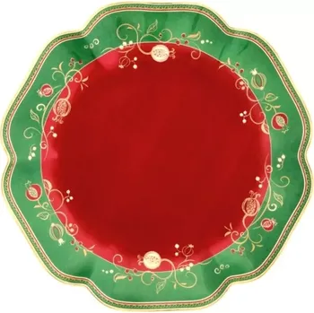 Tác na cukroví 31cm Tempo di Festa BRANDANI (barva - porcelán, bílá/červená/zelený)