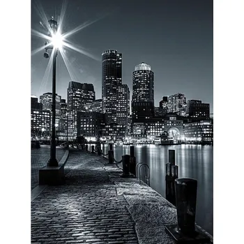 Fototapeta Fototapeta MĚSTO V NOCI MODERNÍ OBÝVACÍ POKOJ 3D 184x254