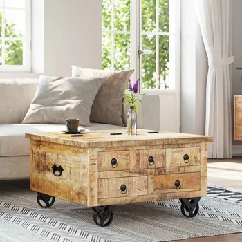 Nábytek vidaXL Konferenční stolek recyklované dřevo 70 x 70 x 38 cm [243979] Barva: Hnědá