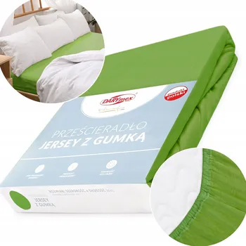 Prostěradlo Prostěradlo s gumou 200x220 jersey 100% BAVLNA barva kaktus